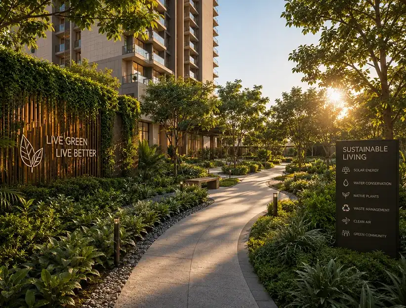 Green living environment at Conscient Hines Kamla Nagar